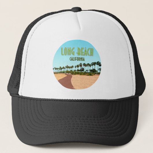 Long Beach California Shoreline Aquatic Park Trucker Pet (Voorkant)