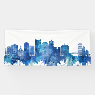 Long Beach California Skyline Blue Spandoek