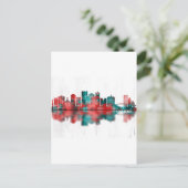 Long Beach California Skyline Feestdagenkaart (Staand voorkant)