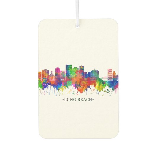 Long Beach California Skyline Luchtverfrisser (Voorkant)