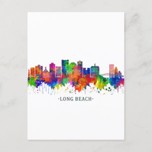 Long Beach California Skyline Uitnodiging Briefkaart