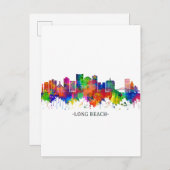 Long Beach California Skyline Uitnodiging Briefkaart (Voorkant / Achterkant)