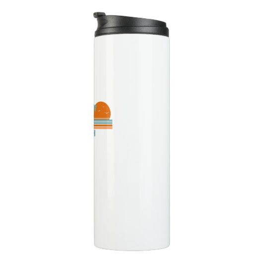 Long Beach California Sun Palm Trees Thermosbeker (Geroteerd rechts)