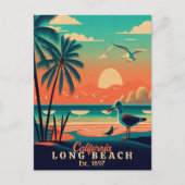 Long Beach California Sunset Souvenirs jaren 1950 Briefkaart (Voorkant)