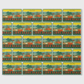 Long Beach California The Pike Roller Onderzetter Cadeaupapier (Vlak)