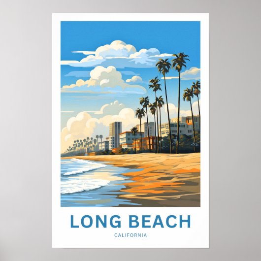 Long Beach California Travel Print (Voorkant)