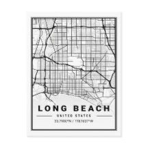 Long Beach California, Verenigde Staten reiskaart