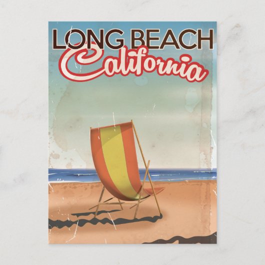 Long Beach California vintage poster Briefkaart (Voorkant)