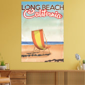 Long Beach California vintage poster Canvas Afdruk (Insitu (Woonkamer))