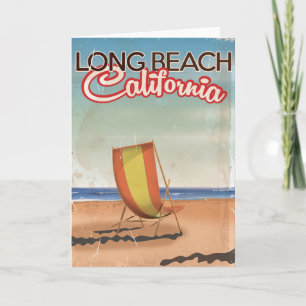 Long Beach California vintage poster Feestdagen Kaart