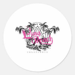 Long Beach Californië Amerikaanse kust Ronde Sticker