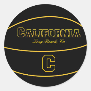 Long Beach Californië CA Basketbal Logo Ronde Sticker