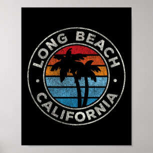 Long Beach Californië Ca Graphic Retro jaren '70 Poster
