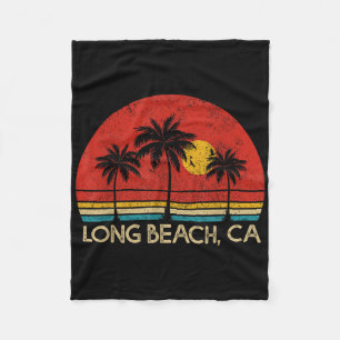 Long Beach Californië Ca Surfer Retro Vintage Fleece Deken
