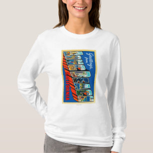 Long Beach, Californië - grote Letter-scènes T-shirt