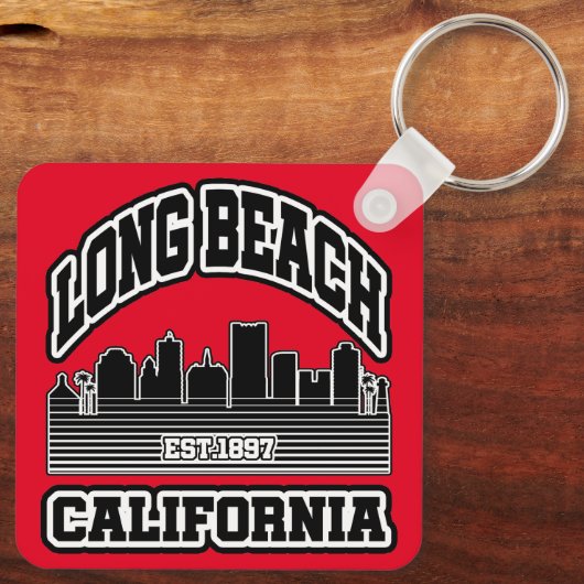 Long Beach, Californië Sleutelhanger (Achterkant)