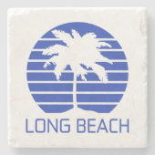 Long Beach Californië Stenen Onderzetter (Voorkant)