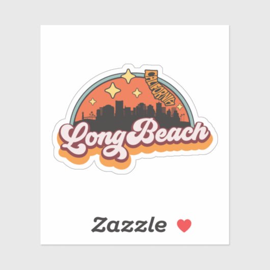 Long Beach, Californië Sticker (Vel)