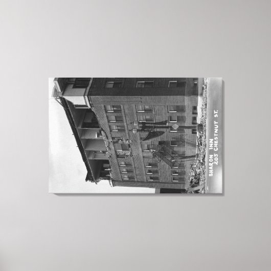 Long Beach, Californië Uitzicht van Sharon Inn Canvas Afdruk (Voorkant)