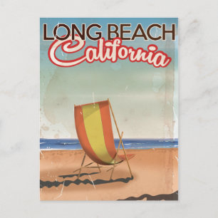 Long Beach Californië vintage reisposter Briefkaart