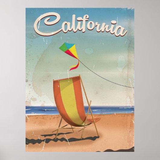 Long Beach Californië vintage reisposter Poster (Voorkant)