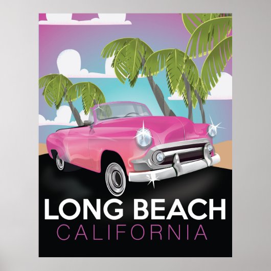 Long Beach Californië vintage reisposter Poster (Voorkant)