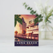 Long Beach, Californië, Waterfront, Reizen Briefkaart (Staand voorkant)