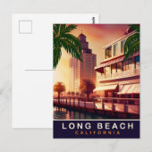 Long Beach, Californië, Waterkant, Reizen Briefkaart (Voorkant / Achterkant)