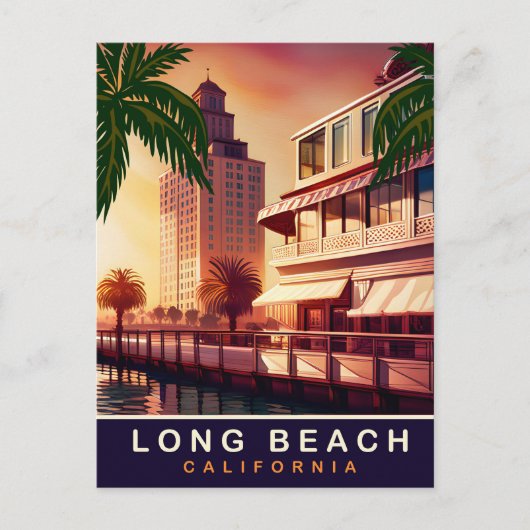 Long Beach, Californië, Waterkant, Reizen Briefkaart (Voorkant)