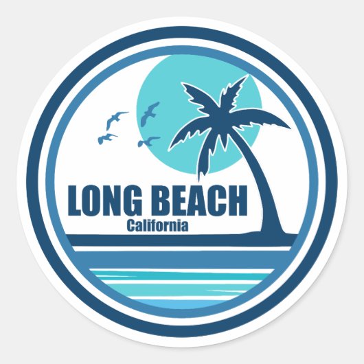 Long Beach Californische palmvogels Ronde Sticker (Voorkant)