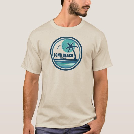 Long Beach Californische palmvogels T-shirt (Voorkant)
