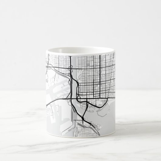 Long Beach City Map Coffee Mok (Center)