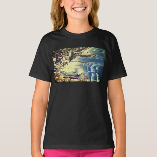 Long Beach Coastline – Vintage Era T-shirt (Voorkant)