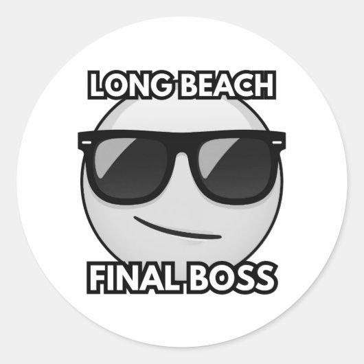Long Beach Final Boss Cool Emoji Sticker (Voorkant)