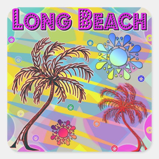Long Beach Happy en Hope Sticker (Voorkant)