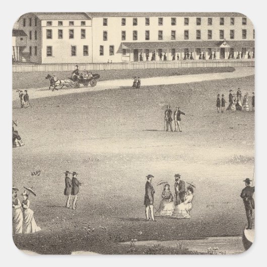 Long Beach House, Long Beach, NJ Vierkante Sticker (Voorkant)