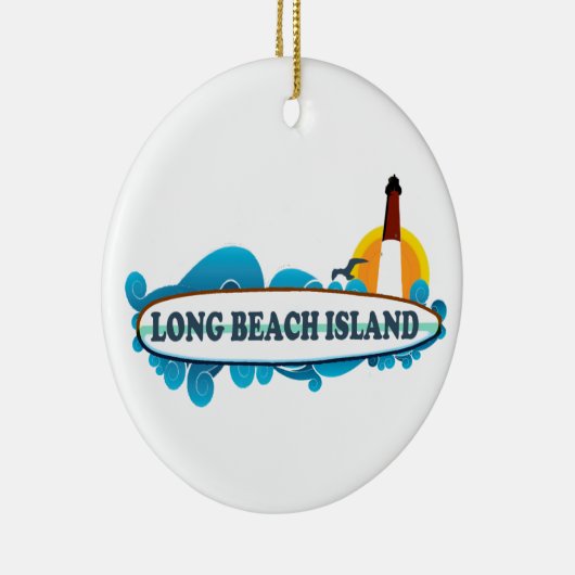 Long Beach Island Keramisch Ornament (Rechts)