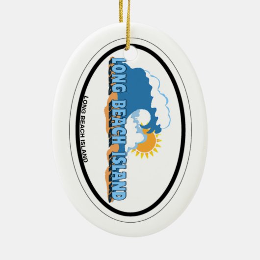 Long Beach Island Keramisch Ornament (Achterkant)