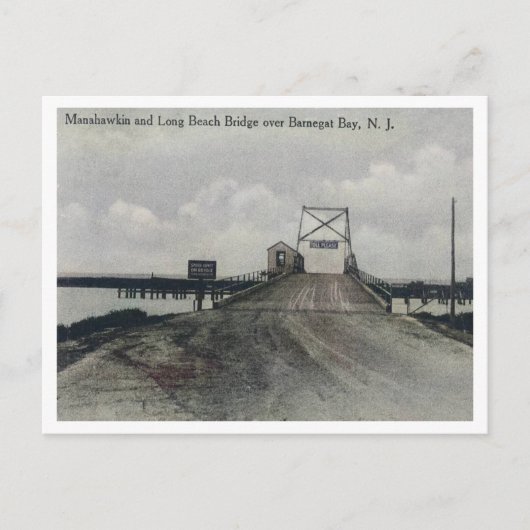 Long Beach Island LBI NJ Barnegat Bay Bridge jaren Briefkaart (Voorkant)