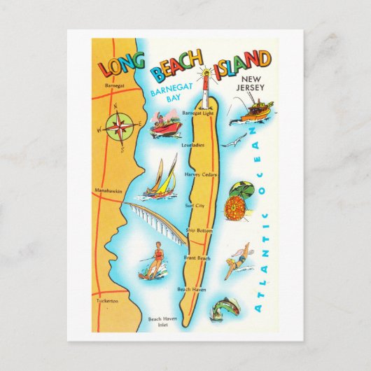 Long Beach Island, New Jersey, kaart (Voorkant)