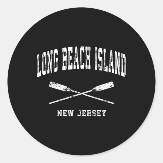 Long Beach Island New Jersey Nautical gekruiste ro Ronde Sticker (Voorkant)
