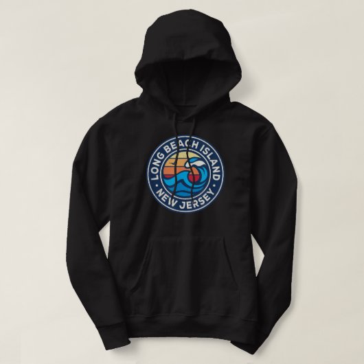 Long Beach Island New Jersey NJ Nautical W Hoodie (Design voorkant)