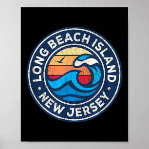 Long Beach Island New Jersey NJ Nautical W Poster