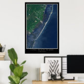 Long Beach Island New Jersey Satellite Poster Map (Thuiskantoor)