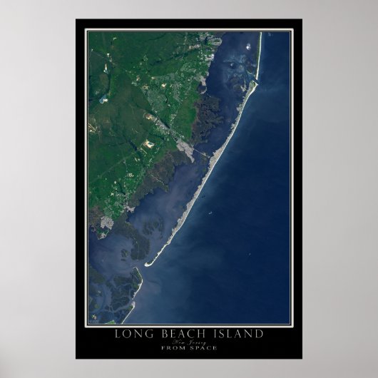 Long Beach Island New Jersey Satellite Poster Map (Voorkant)