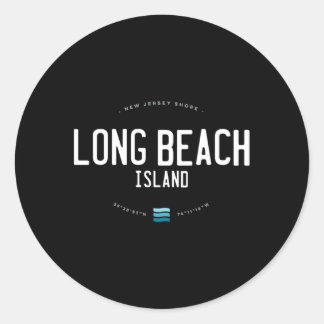 Long Beach Island New Jersey Shore Beach Waves Ronde Sticker