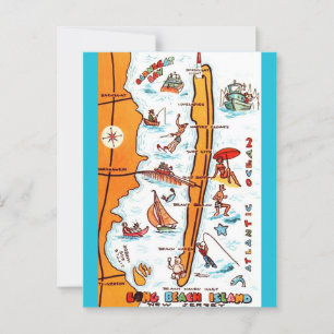 Long Beach Island NJ Ansichtkaart Briefkaart