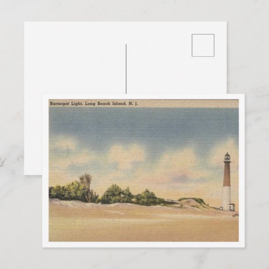 Long Beach Island NJ, Barnegat Light 1946 Geïnspir Briefkaart (Voorkant / Achterkant)