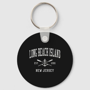 Long Beach Island NJ gekruiste riemen & amp; Bo Sleutelhanger