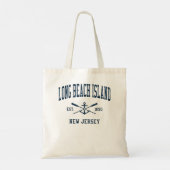 Long Beach Island NJ marine Crossed Oars & B Tote Bag (Achterkant)